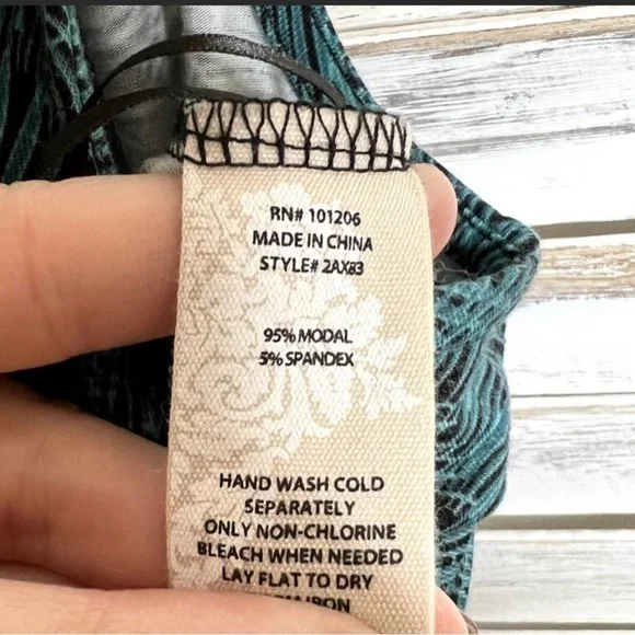 SOFT SURROUNDINGS Sorrento Stretch Jersey Pant Jumpsuit Green Leaves Tropical M - Picture 6 of 8